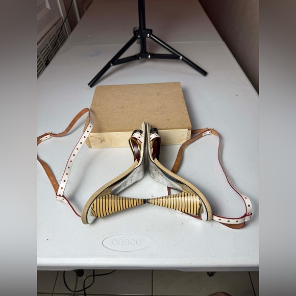 Fendi Multicolour Leather Ankle Strap Heeled Sandals Size 36 / US 6 - Picture 5 of 12